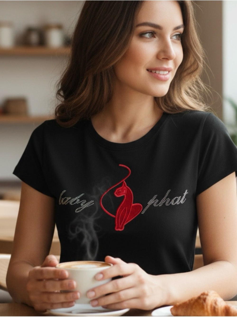 NWT Baby Phat Black Tee with Red Cat Logo Juniors’ L